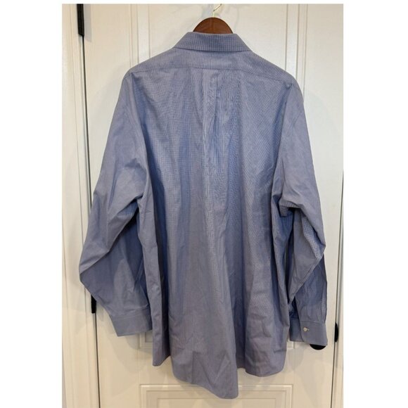 Brooks Brothers Original Polo Shirt Traditional Fit 18.5-36 Blue Micro Check EUC - Picture 2 of 8